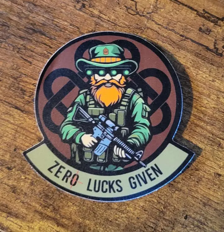 Zero Lucks Given Sticker